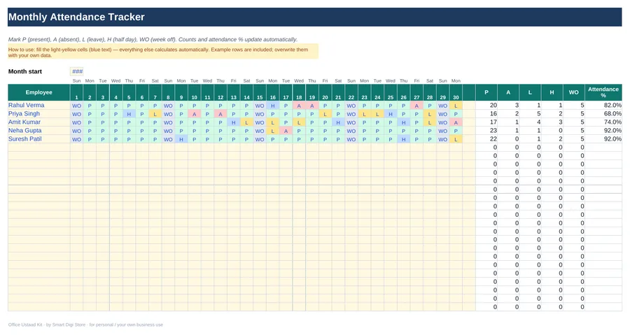 Attendance tracker
